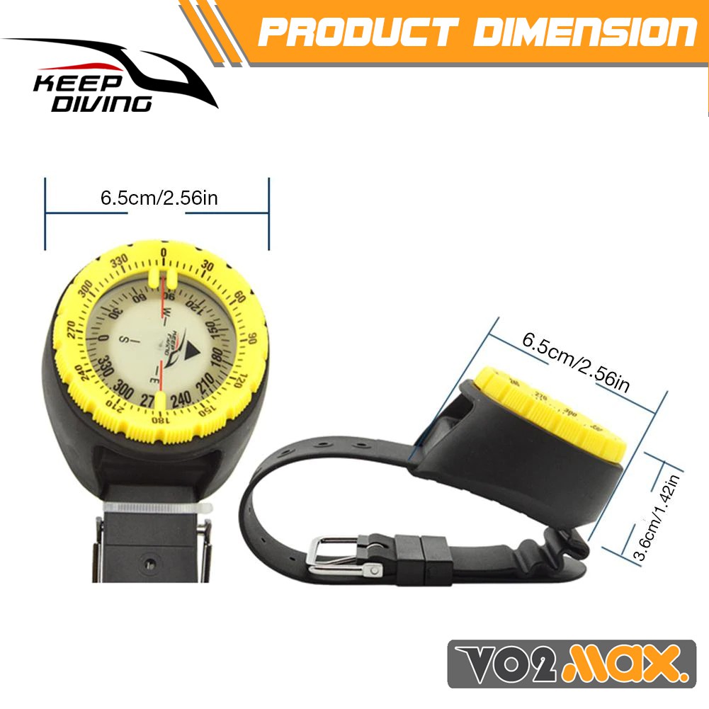 KEEP DIVING อุปกรณ์ดำน้ำ scuba เข็มทิศ ข้อมือ ดำน้ำ Diving Compass กัน ...