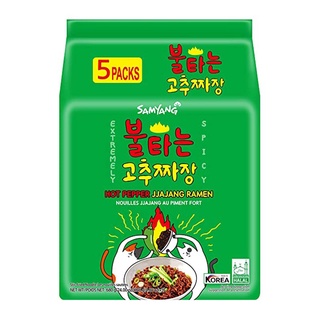 ซัมยัง ราเม็งแห้ง รสฮ็อตเปปเปอร์จาจัง 136 กรัม x 5 ซอง Samyang Hot Pepper Jjajang Ramen 136g x 5 Bags