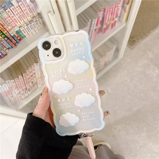 เคสป้องกันโทรศัพท์มือถือ ลายก้อนเมฆ สําหรับ Apple Iphone 13mini 14plus 11 12pro 678plus xsmax xr