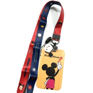 MICKEY MOUSE ST ซองใส่บัตร ที่ใส่บัตร สายคล้องบัตร พร้อมสายคล้องคอ(2cm) ลาย MICKEY มีตุกตาเล็กแถม สำหรับบัตร5.5x8.5 PMYL