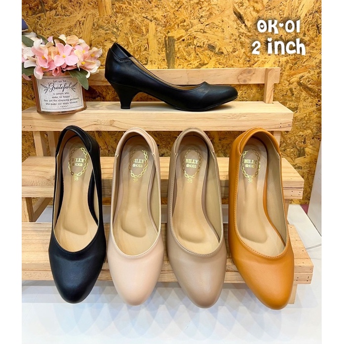 ✷Billy.shoes OK-01 รองเท้าคัชชู ทรงหัวมน สูง 2 นิ้ว♠