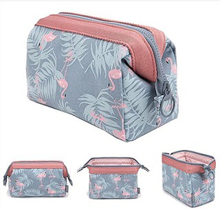 กระเป๋าเครื่องสำอางแบบกันน้ำพิมพ์ลาย Flamingo