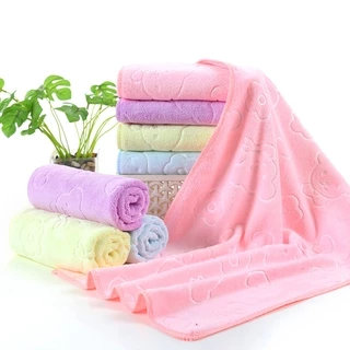 MJQ-01【ขนาด 35x75 ซม】ผ้าขนหนู ปั๊มลาย ผ้านาโน สำหรับเช็ดผม ไมโครไฟเบอร์ อเนกประสงค์