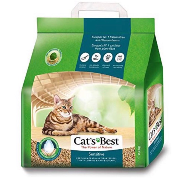 ทรายแมว Cat best green power 8L(2.9kg)มีเม็ดฆ่าเชื้อแบคทีเรียเพิ่มพิเศษเบย