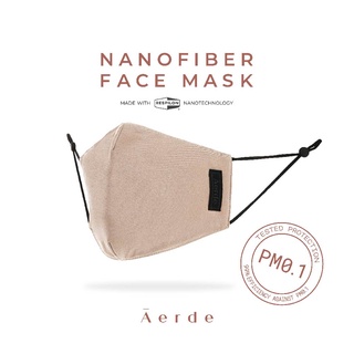 CMMN Mask by Āerde (แอร์เด้) — Beige / สีเบจ • หน้ากากนาโนไฟเบอร์ • กรองฝุ่นละออง 99.9% PM0.1