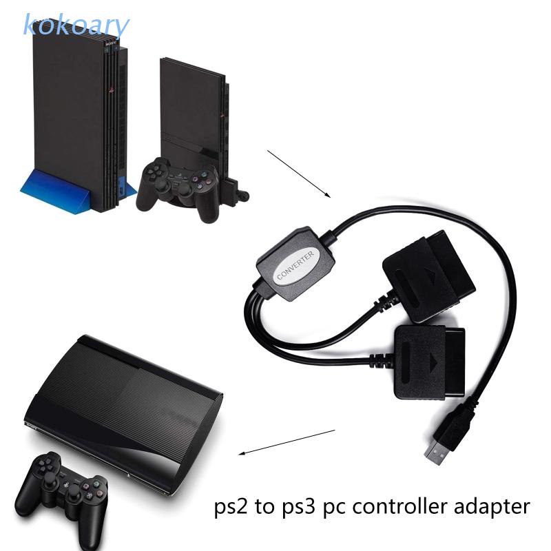 Kok 2 in 1 อะแดปเตอร์แปลง USB สําหรับ Ps2 เป็น PS3 Joypad Gamepad PC Video Games