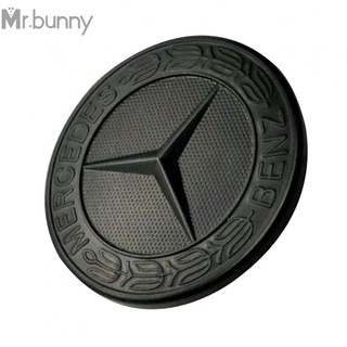 #MRBUNNY#Matt Black Wreath Flat Bonnet Badge Emblem 57mm FOR Mercedes Benz A CLASS GLA