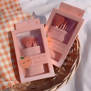 Ashley Peachy Brush ชุดแปรงลูกพีช 5 ชิ้น พร้อมกระเป๋า แปรงแต่งหน้า ขนนุ่ม