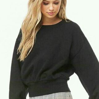 เสื้อกันหนาว ผ้าหนานุ่ม ทรงครอป