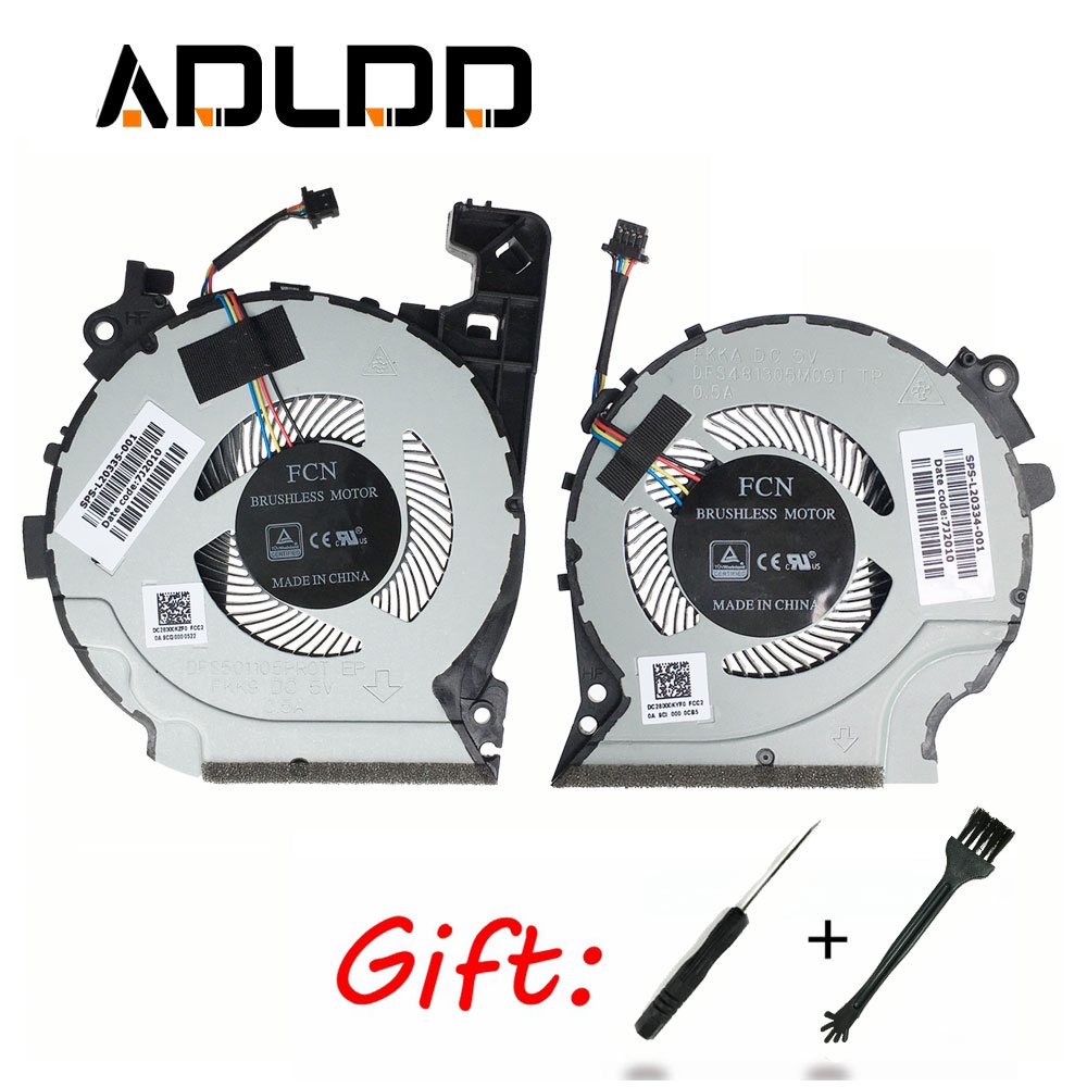 ใหม่ COOLING FAN HP PAVILION 15-CX0598NA 15-CX0040NR 15-CX0071NR 15-CX0999NL TPN-C133 FAN L20334-001