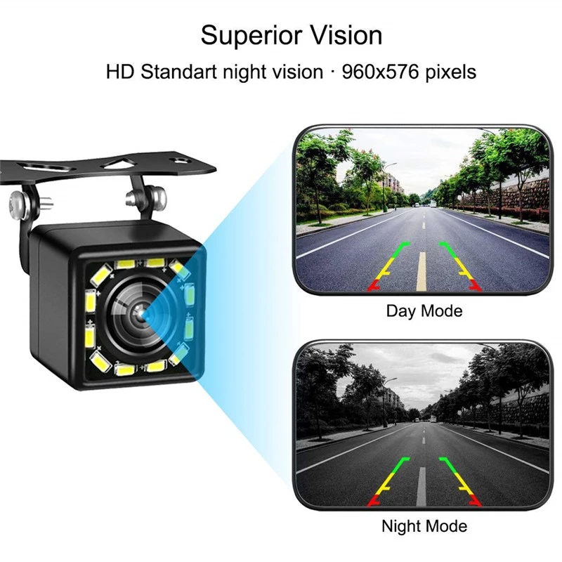 🔥พร้อมส่ง🔥กล้องถอย โคตรชัด IP68 กันน้ำ 12LED กล้องหลัง  ภาพชัด  HD Night Vision thumbnail 5