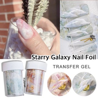 🪴ฟอยล์แต่งเล็บ ลายหินอ่อน Nail Foils Marble Series Pink Blue