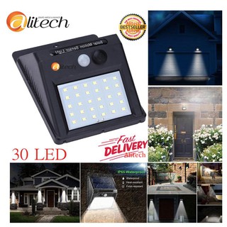 Alitech Solar motion sensor light ไฟติดผนังโซล่าเซลล์พลังงานแสงอาทิตย์ 30 led