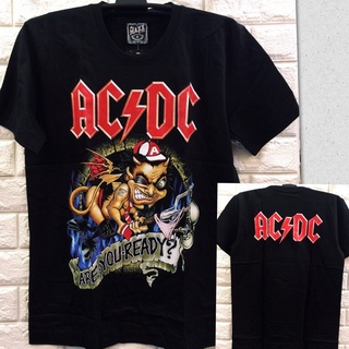 [100% Cotton] เสื้อยืดแขนสั้นลําลอง พิมพ์ลายวงร็อคร็อค ACDC สีดํา พลัสไซซ์ ของขวัญวันเกิด สําหรับผู้ชาย XS-3XL