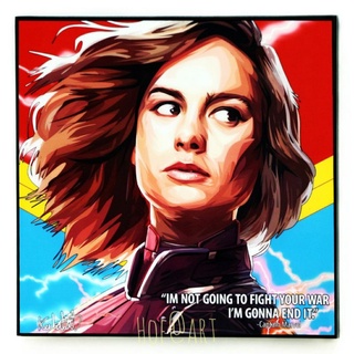 Captain Marvel กัปตันมาร์เวล​ Avengers​ อ​เวนเจอร์​ รูปภาพ​ติด​ผนัง​ pop art กรอบรูป แต่งบ้าน ของขวัญ