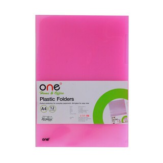 ซองเอกสาร A4 สีชมพู (12ซอง/แพ็ค) ONE/Document bag A4 pink (12 pieces / pack) ONE