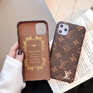 LV เคสโทรศัพท์มือถือหนัง แบบฝาพับ พร้อมช่องใส่บัตร สําหรับ Iphone 13 12 11 14 Pro Max Xr