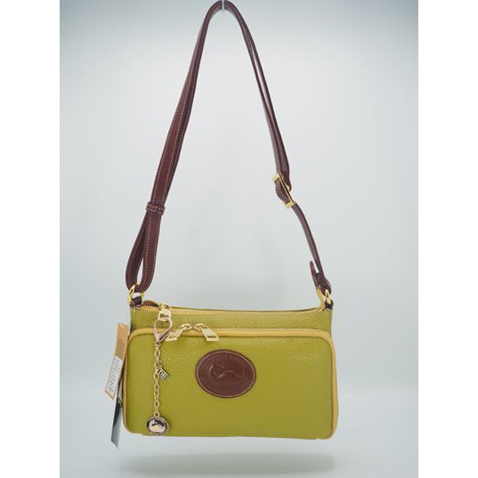 cross bodyมีหลายช่องขนาด 9 นิ้วหนังวัวแท้Brand Dooney&Bourke (กระเป๋าเป็ด)