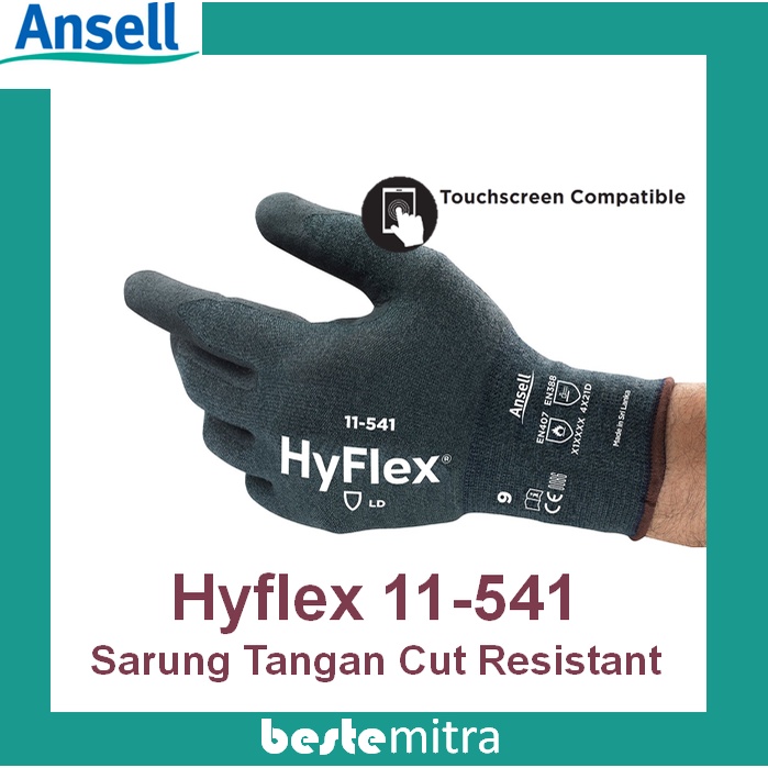 Ansell HyFlex 11-541 ถุงมือหน้าจอสัมผัสป้องกันเฉือน