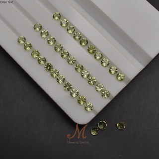 พลอยเพอริดอทเจียระไนเหลี่ยมเพชร สีเขียว Natural Peridot ขนาดกลม 3 มิล 1 เม็ด พลอยดิบ ไม่เผา ธรรมชาติแท้ 100%