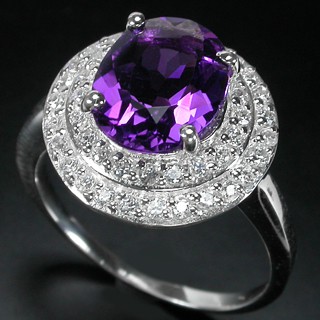 แหวนเงินแท้ 925 พลอยแอเมทิสต์ Amethyst น้ำหนัก 5.21 กะรัต สวยไฟดีค่ะ