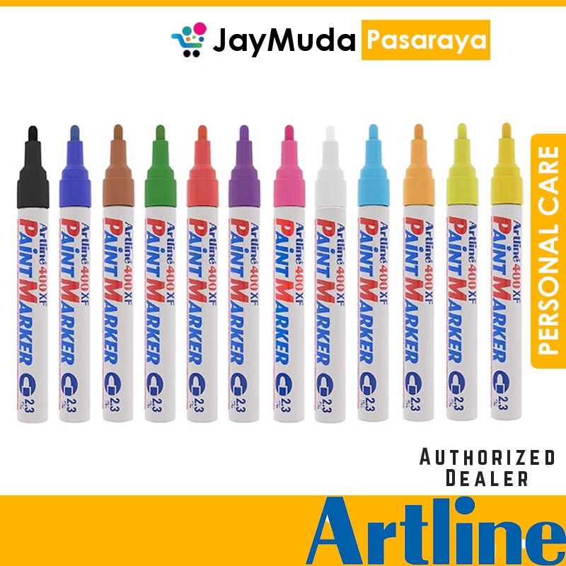 Artline Paint Market EK-400XF 2.3mm 12 สี ปากกามาร์กเกอร์ถาวร Xylene ฟรีสําหรับใช้เหล็กยาง Timber พล
