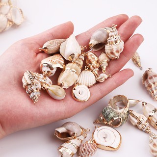 15 Styles Natural Shell Charms Tiny Conch Cowrie Sea Shells Pendant For DIY Jewelry Making Necklace Bracelet