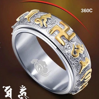 360°C Rotate Double Layer Titanium Lucky Charms Ring