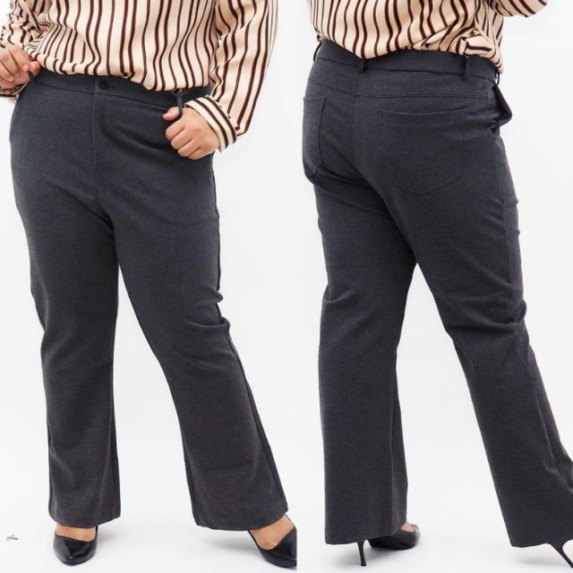 Overrsize [80KG-120KG] Plus Size Zarra Plain Bootcut Women Muslimah Seluar Slacks Pants Perempuan Co