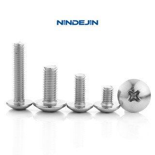 NINDEJIN หัวสกรูสแตนเลส M3/ M4/ M5 20 / 55 ชิ้นสกรูสแตนเลสสกรูหัวกลม