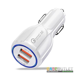 ที่ชาร์จในรถ ชาร์จเร็ว ชาร์จไว usb car charger หัวชาร์จ อแดปเตอร์ 2ช่อง 2port usb quick charge QC Qualcom 3.0