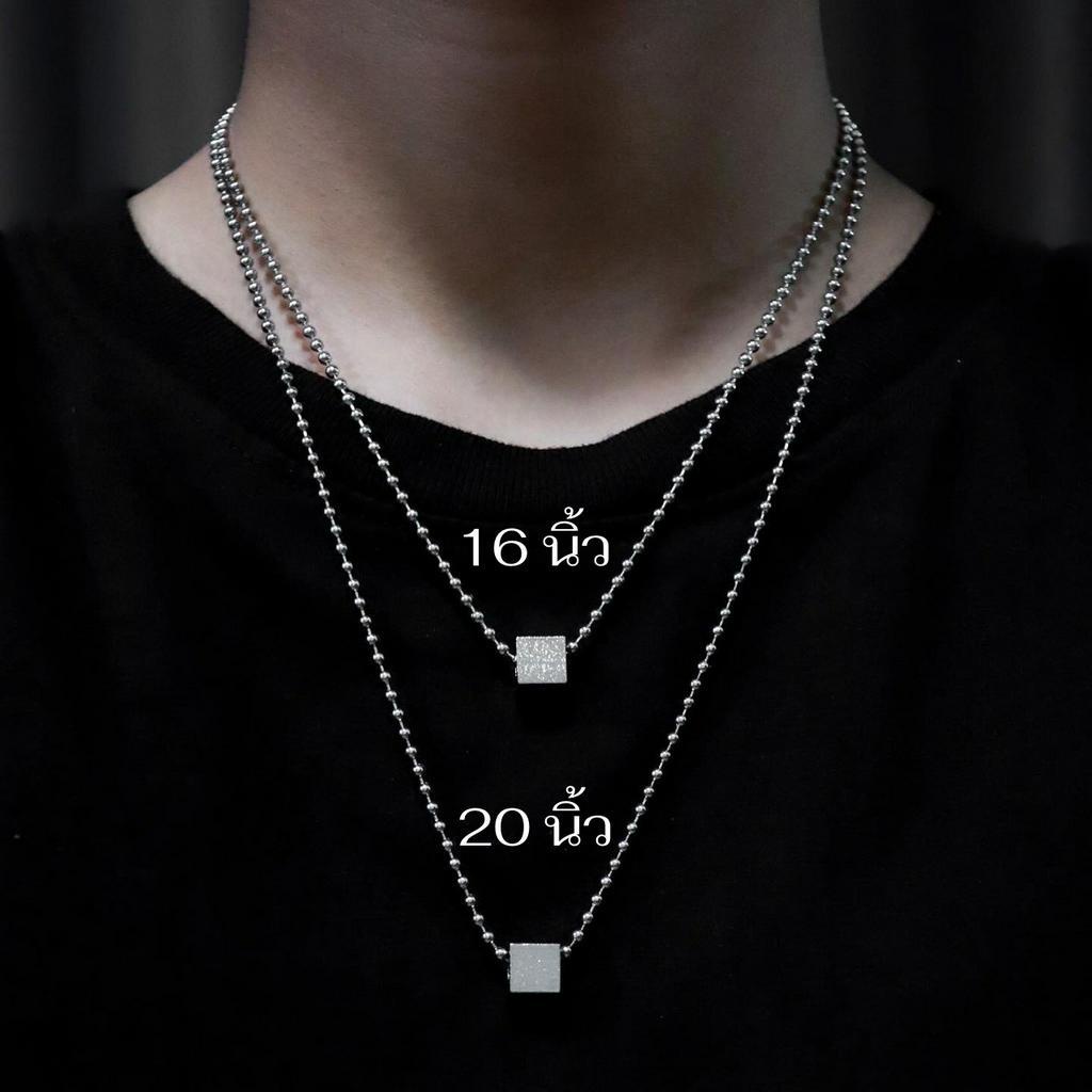 Meless | So cube สร้อยคอสแตนเลส จี้เหลี่ยม (เลือกสร้อยได้2ลาย) - รูปที่ 4