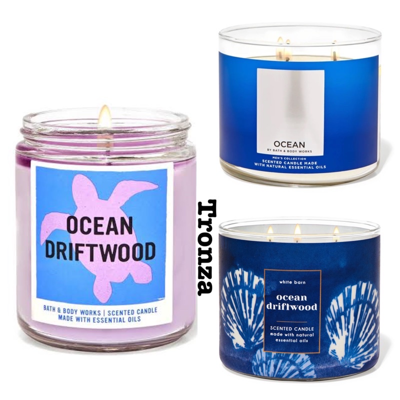 เทียนหอม 3 ไส้ Bath &amp; Body Work Ocean driftwood,OCEAN 3 Wick Candle