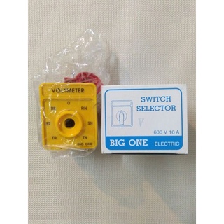 BIG ONE Volt selector Switch 600V 16A ซีเล็คโวลท์มิเตอร์ Panel 65x80mm รูยึด 48x48mm