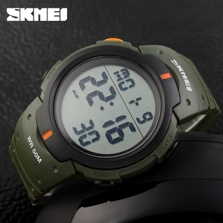 SKMEI 1068 นาฬิกาสปอร์ตมัลติฟังก์ชั่นกันน้ำสำหรับผู้ชายสำหรับกีฬากลางแจ้งพร้อมโครโนกราฟแบบกำหนดเอง