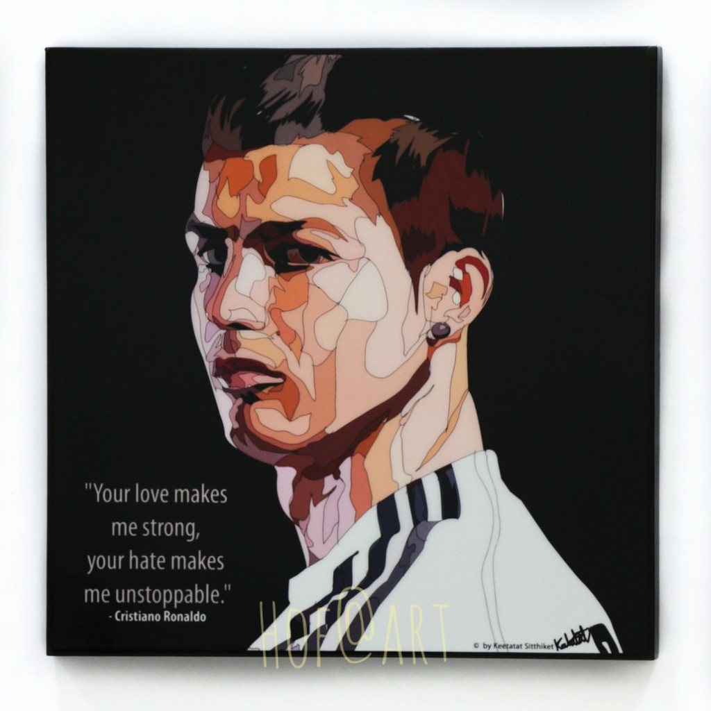 Cristiano Ronaldo #3 คริสเตียโน่ โรนัลโด้ ยูเวนตุส มาดริด รูปภาพ​ติด​ผนัง​ pop art ฟุตบอล​ กรอบรูป​​