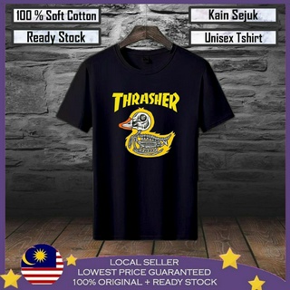 เสื้อยืดผ้าฝ้าย 100% พิมพ์ลายเป็ด Thrasher Lelaki พรีเมี่ยม สําหรับผู้ชาย