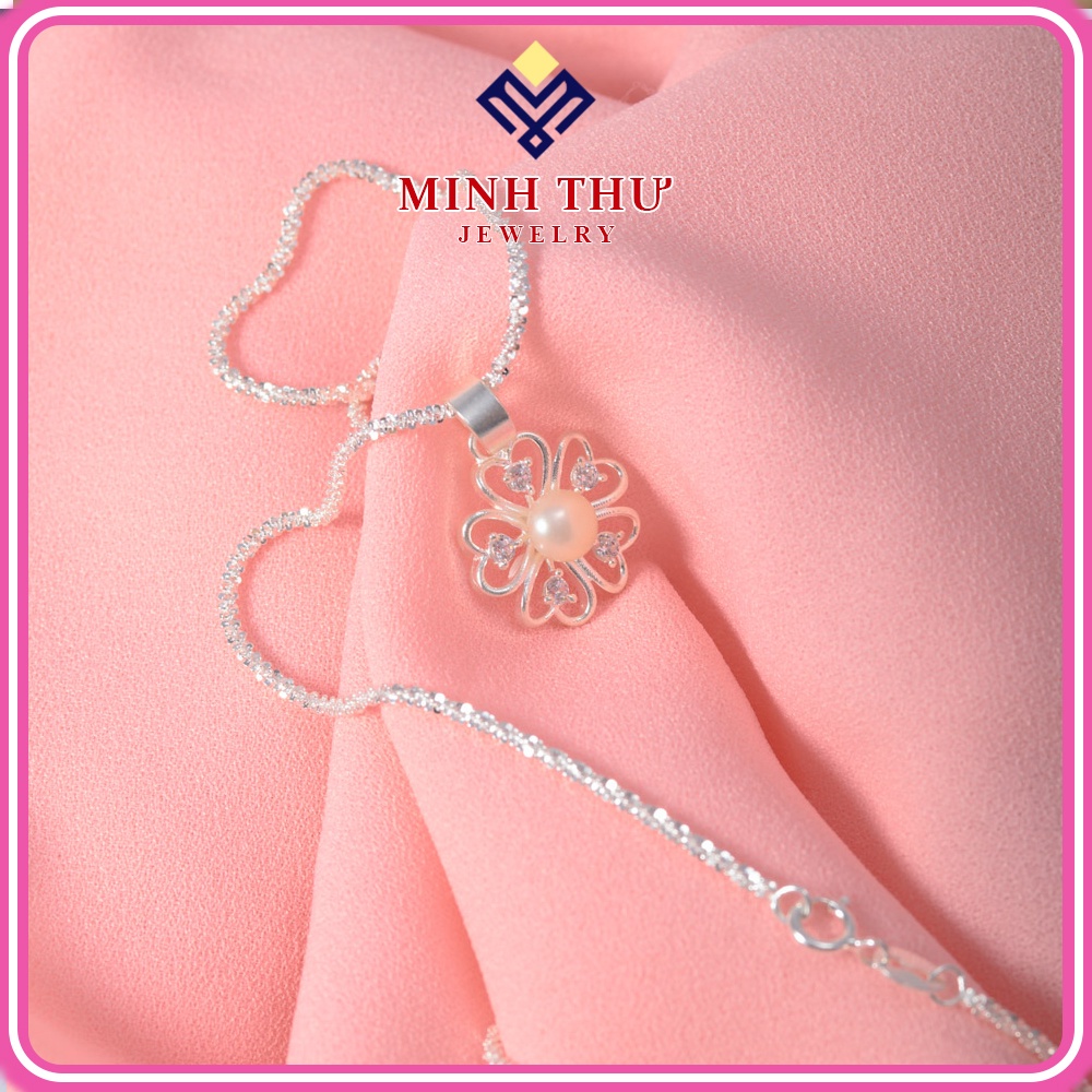 สร้อยคอผู้หญิงเงินแท้ 925 ทรงดอกเบญจมาศและหิน MINH THU JEWLRY MTD8502