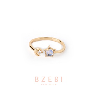 Bzebi แหวนเพชร แฟชั่นผู้หญิง สไตล์เกาหลี ทองคำ ทอง 18K กันสนิม ปรับได้ เครื่องประดับแฟชั่น เครื่องประดับพรีเมี่ยม คุณภาพสูง พร้อมกล่อง สําหรับผู้หญิง 25r