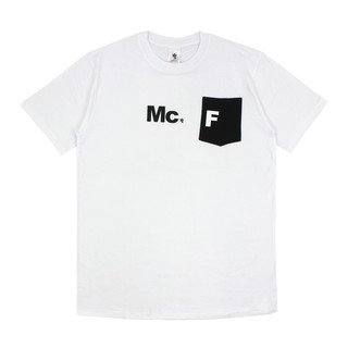 เสื้อยืดเสื้อยืด MCF มีกระเป๋าเสื้อสีขาวสีดํา