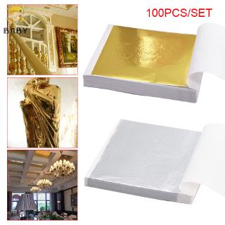 100 Pcs Gold Leaf Sheets Foil Paper for Arts Slime DIY Gilding Nails Art Craft