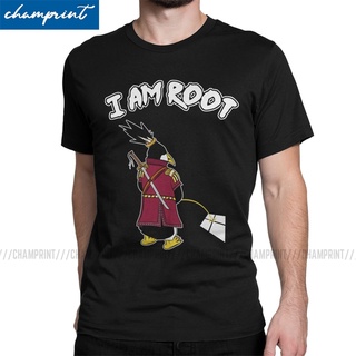 ผ้าฝ้าย 100%เสื้อยืด พิมพ์ลาย I Linux Samurai Penguin สําหรับผู้ชายS-3XL