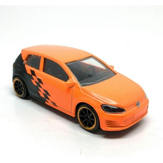 รถเหล็กมาจอเร็ต Majorette Volkswagen Golf VII GTI Racing สีส้มนีออน ขนาด 1/64 ยาว 8 cm มือสอง #001