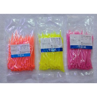 เคเบิ้ลไทร์ สายรัดพลาสติก ที่รัดสายไฟ ขนาด 4นิ้ว(รวมสี3แพค/สี)