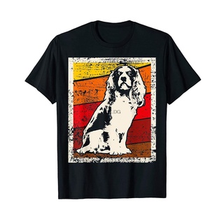 เสื้อยืดผ้าฝ้ายพิมพ์ลายเสื้อยืด พิมพ์ลาย Cavalier King Charles Spaniel Dad Mom สไตล์วินเทจ ของขวัญสําหรับคุณแม่