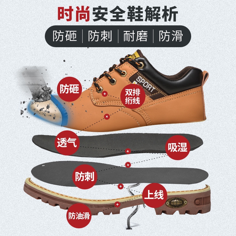 รองเท้าเซฟตี้ รองเท้าเซฟตี้หัวเหล็กหุ้มข้อ งานหนังออยล์แท้ งานสวย งานละเอียด - รูปที่ 5