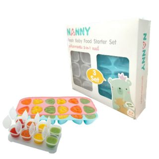 NANNY 2 in 1 แนนนี่ชุดภาชนะใส่อาหารเสริม เก็บเข้าช่องฟรีสแข็งถนอมอาหาร