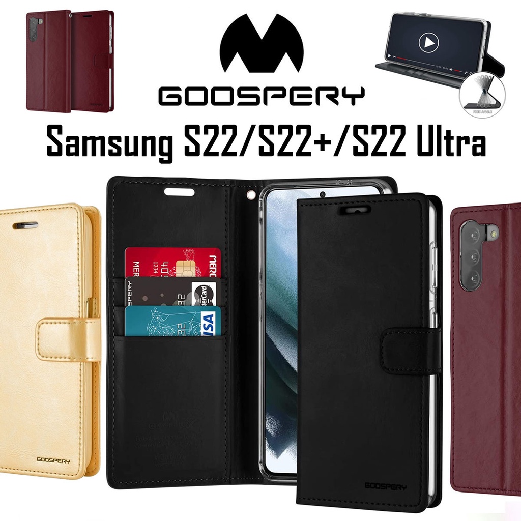 Mercury/goospery Samsung Galaxy S22/S22 Plus/S22+/S22 Ultra, Bluemoon Diary Flip Case/Cover