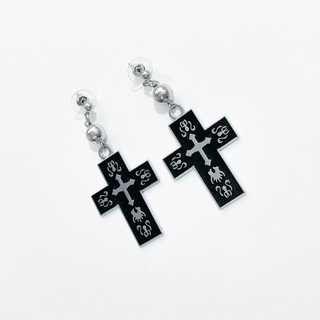 🖤CROSS EARRING✝️ ต่างหูไม้กางเขน ต่างหูสายฝอ