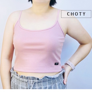 ( ผ้าร่อง / ½ สายเดี่ยว L ) แบรนด์ CHOTYSHOP สินค้าผลิตในไทย  QRB.A